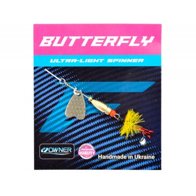 FLAGMAN Блесна Butterfly 1,1г лепесток серебро желтая муха