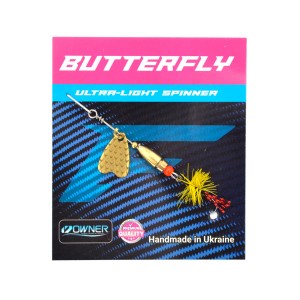 FLAGMAN Блесна Butterfly 1.1г лепесток золото желтая муха