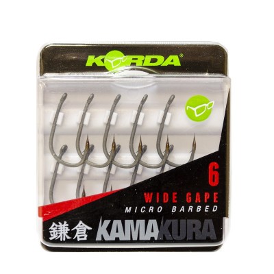 KORDA Крючок Kamakura Wide Gape №6 с бородкой 10шт