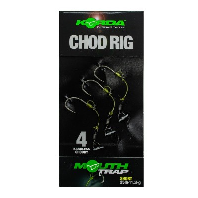 KORDA Поводок готовый Chod Rig Short Barbless 2,5см №4 3шт безбородый