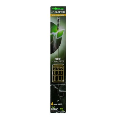 KORDA Поводок готовый N-Trap DF Rig Barbless 30lb Wide Gape №4 безбородый