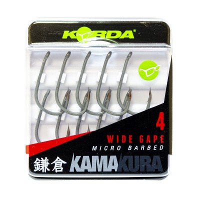 KORDA Крючок Kamakura Wide Gape №4 с бородкой 10шт