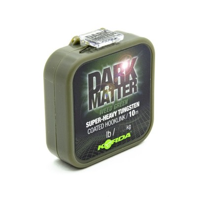 KORDA Поводковый материал Dark Matter Tungsten Coated Braid Weed Green 18lb 10м