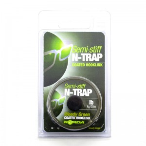 KORDA Поводковый материал N-Trap Semi-stiff 15lb Weedy Green