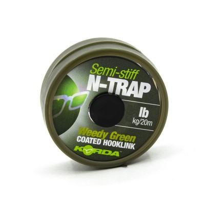 KORDA Поводковый материал N-Trap Semi-stiff 30lb Weedy Green