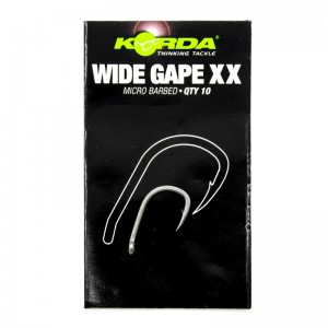 KORDA Крючок Wide Gape-XX №1 с бородкой 10шт