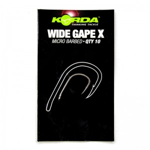 KORDA Крючок Wide Gape-X №10 с бородкой 10шт