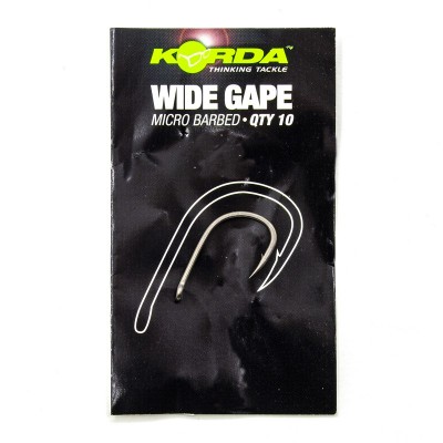 KORDA Крючок Wide Gape №10 с бородкой 10шт