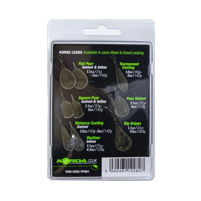 KORDA Грузило Flat Pear Swivel Blister 4,0oz 112г