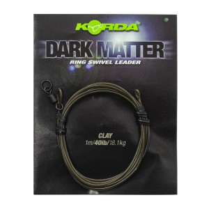 KORDA Монтаж готовый Dark Matter Leader №8 Ring Swivel Clay Brown 40lb 1м