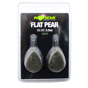 KORDA Грузило Flat Pear Inline Blister 3.5oz 98г