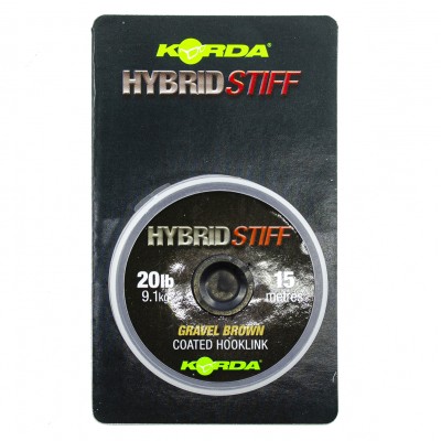 KORDA Поводковый материал Hybrid Stiff Gravel brown 20lb 15м