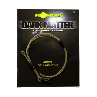 KORDA Монтаж готовый Dark Matter Leader №8 Ring Swivel 50см Gravel 40lb