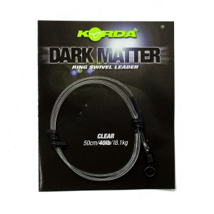 KORDA Монтаж готовый Dark Matter Leader №8 Ring Swivel 50см Clear 40lb