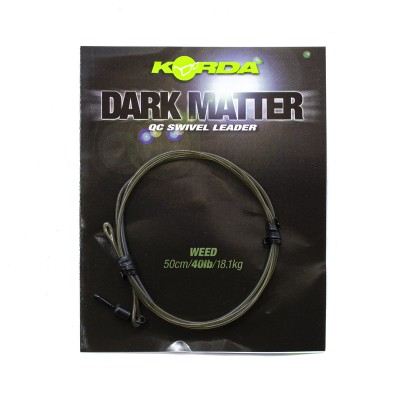 KORDA Монтаж готовый Dark Matter Leader QC Swivel 50см Weed 40lb