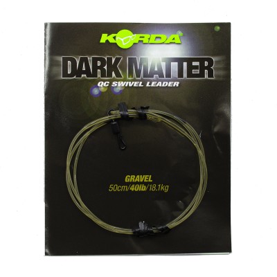 KORDA Монтаж готовый Dark Matter Leader QC Swivel 50см Gravel 40lb