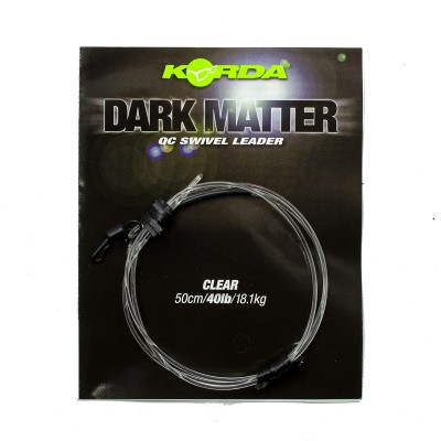 KORDA Монтаж готовый Dark Matter Leader QC Swivel 50см Clear 40lb