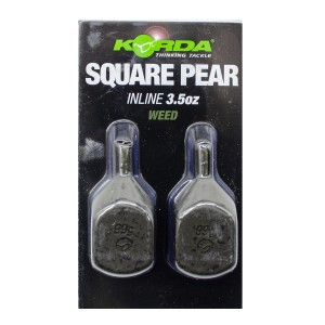 KORDA Грузило Square Pear Inline Blister 3.5oz 98г