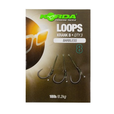 KORDA Поводок готовый Loop Rigs Krank Barbless №8 18lb безбородый