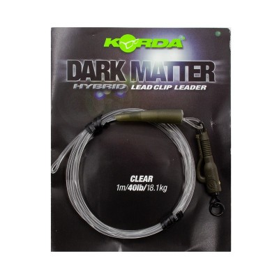 KORDA Монтаж готовый Dark Matter Leader Hybrid Lead Clip Clear 40lb 1м