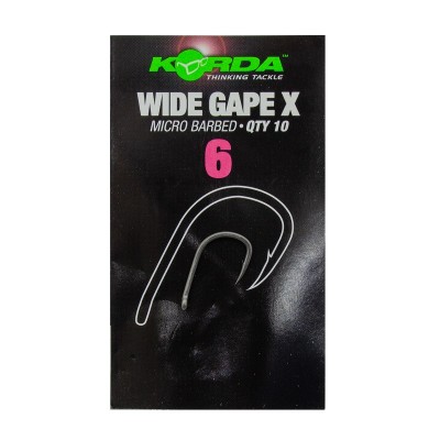 KORDA Крючок Wide Gape-X №6 с бородкой 10шт