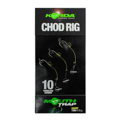 KORDA Поводок готовый Chod Rig Short Barbless 2,5см №10 3шт безбородый