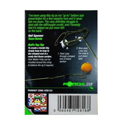 KORDA Поводок готовый Loop Rigs DF Wide Gape Barbless №6 18lb безбородый