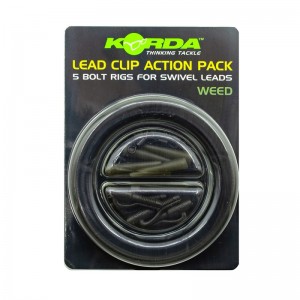 KORDA Набор клипса безопасная Lead Clip Action Pack Weed