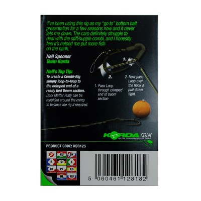 KORDA Поводок готовый Loop Rigs DF Wide Gape Barbless №8 18lb безбородый