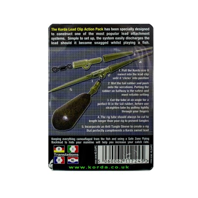 KORDA Набор клипса безопасная Lead Clip Action Pack Silt