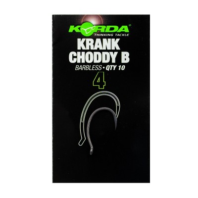 KORDA Крючок Krank Choddy Barbless №4 без бородки 10шт