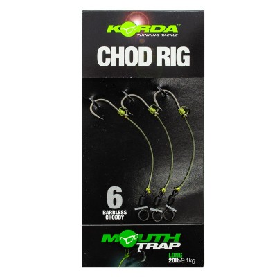 KORDA Поводок готовый Chod Rig Long Barbless 2,5см №6 3шт безбородый