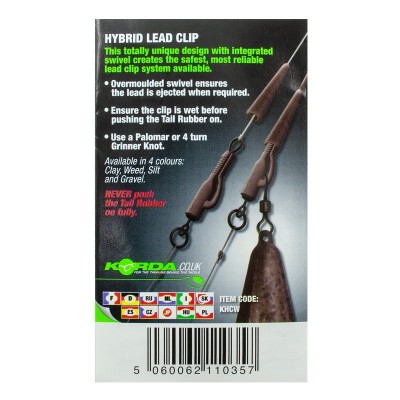 KORDA Клипса безопасная с кольцом Hybrid Lead Clips Weed