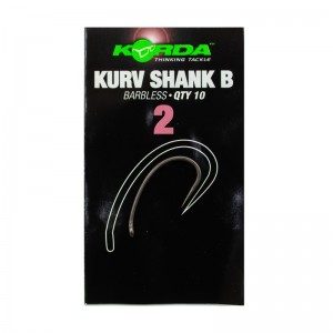 KORDA Крючок Kurv Shank Barbless №2 без бородки 10шт