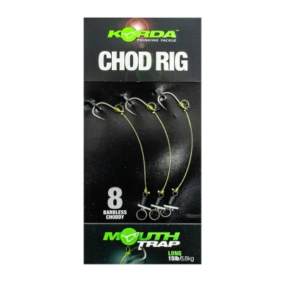 KORDA Поводок готовый Chod Rig Long Barbless 2,5см №8 3шт безбородый