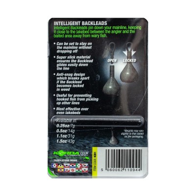 KORDA Грузило заднее Intelligent Back Leads 1,0oz 28г