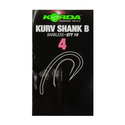 KORDA Крючок Kurv Shank Barbless №4 без бородки 10шт