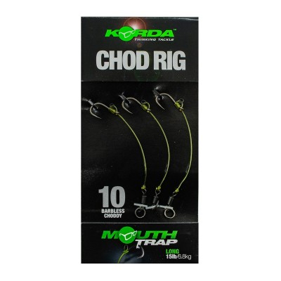 KORDA Поводок готовый Chod Rig Long Barbless 2,5см №10 3шт безбородый