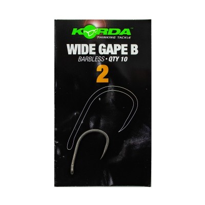 KORDA Крючок Wide Gape Barbless №2 без бородки 10шт