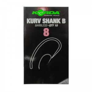 KORDA Крючок Kurv Shank Barbless №8 без бородки 10шт