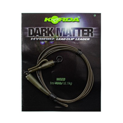 KORDA Монтаж готовый Dark Matter Leader Hybrid Lead Clip Weedy Green 40lb 1м