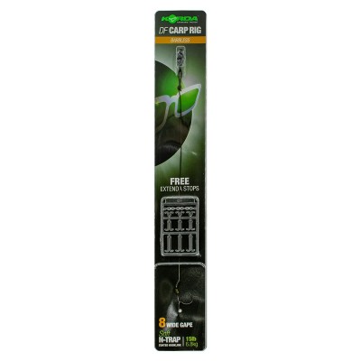 KORDA Поводок готовый N-Trap DF Rig Barbless 15lb Wide Gape №8 безбородый