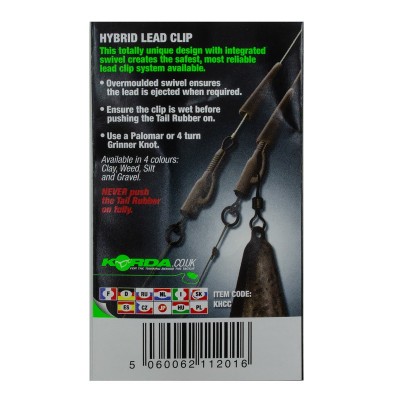 KORDA Клипса безопасная с кольцом Hybrid Lead Clips Clay