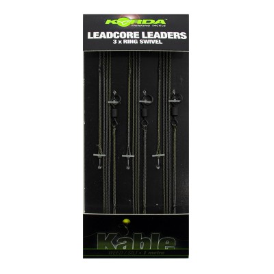 KORDA Монтаж готовый Leadcore leader Ring Swivel Weed Silt 3 шт