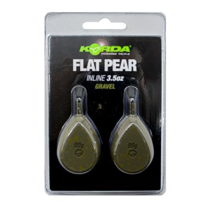 KORDA Грузило Flat Pear Inline Blister Gravel 3.5oz 98г