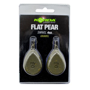 KORDA Грузило Flat Pear Swivel Blister Gravel 4.0oz 112г