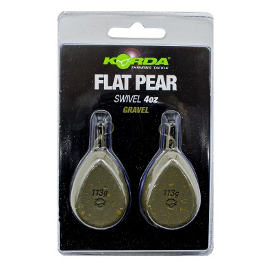 KORDA Грузило Flat Pear Swivel Blister Gravel 4,0oz 112г