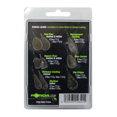 KORDA Грузило Flat Pear Swivel Blister Gravel 4,0oz 112г