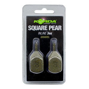 KORDA Грузило Square Pear Inline Blister Gravel 3.0oz 84г