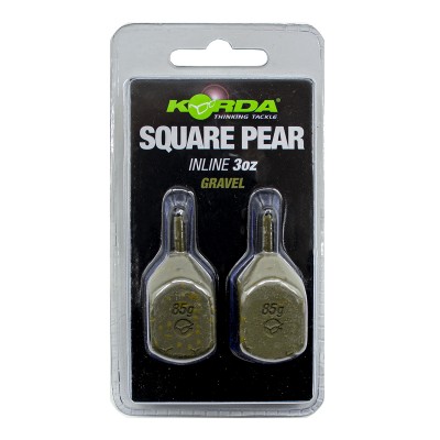 KORDA Грузило Square Pear Inline Blister Gravel 3,0oz 84г